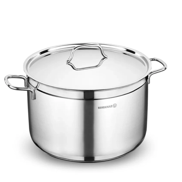 Korkmaz Alfa zanglamas po&lsquo;lat qozon qopqoqli 8.5 l (A1028)