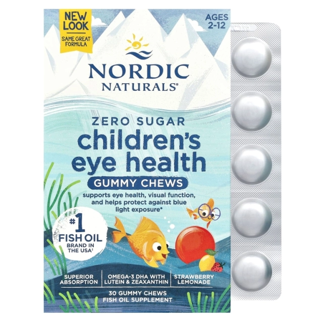 Nordic Naturals Children&rsquo;s DHA Gummies DHA, lutein va zeaksantin bilan chaynashga mo&lsquo;ljallangan marmeladlar, 30 dona (01844)