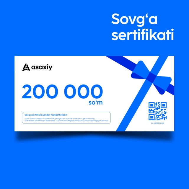 200 000 so'mlik sovg'a sertifikati
