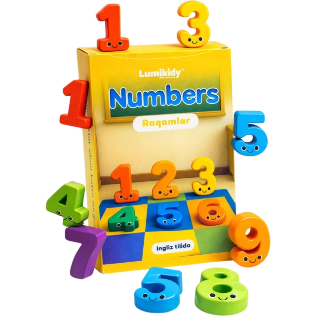 Bolalar rivojlanishi uchun kartochkalar: Raqamlar- Numbers (ingliz tilida)