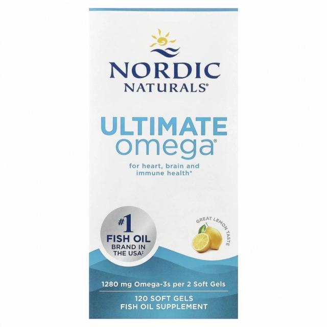 Nordic Naturals Ultimate Omega Lemon, Омега-3, 640 мг, 120 капсул (02790)