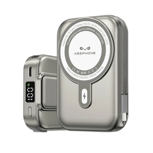 Keephone PB28 10 000 mAh simsiz Power Bank (MagSafe qo&lsquo;llab-quvvatlanadi)