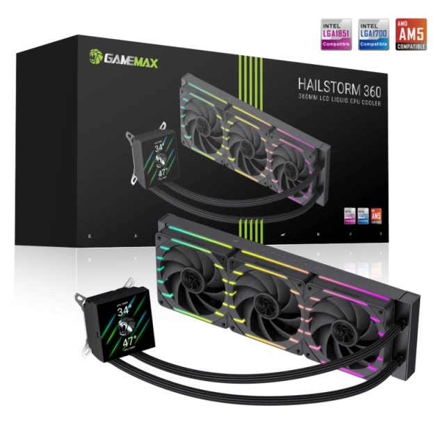 Кулер HAILSTORM 360 LCD BL