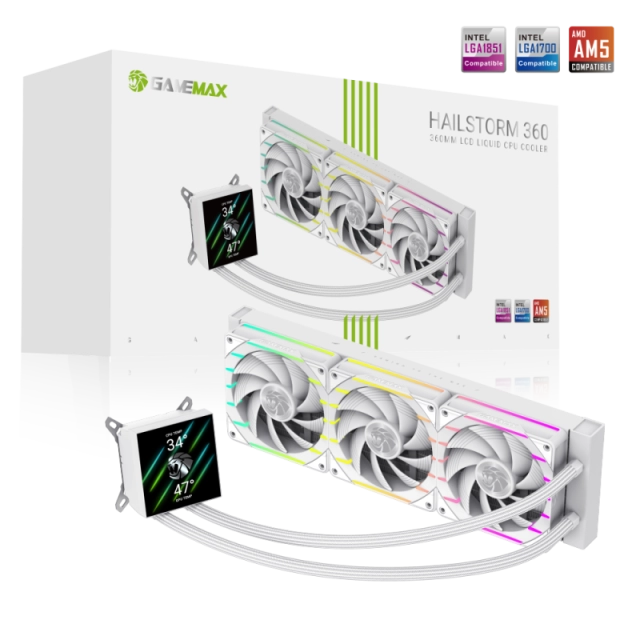 Кулер HAILSTORM 360 LCD WH