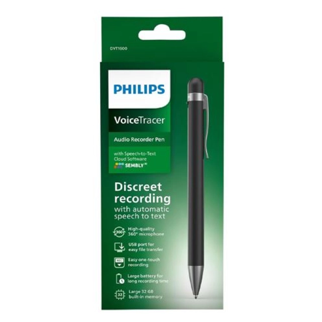 Philips DVT1600 Диктофон Ручка 32GB Voice Recorder Pen