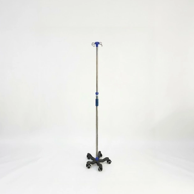 Tibbiy tomchilatgich (kapelnitsa) uchun stoyka &mdash; g&lsquo;ildirakli, balandligi sozlanadigan, 4 ta ilgakli