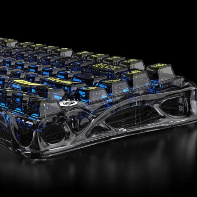 Клавиатура механическая GravaStar Mercury K1 Lite 80keys, GravaStar x BSUN Grey, BT/WL/USB, Transparent Black