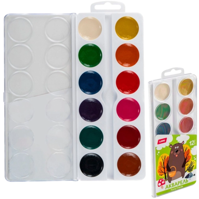 FUNNY FRIENDS 12 rangli akvarel bo&lsquo;yog&lsquo;i