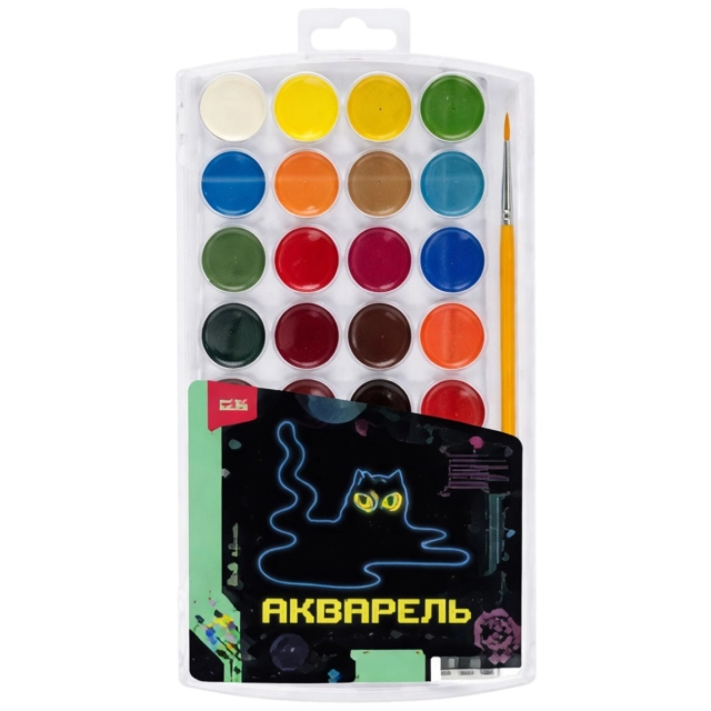 Акварельная краска Киберкотики 32 цветов Аквб-003