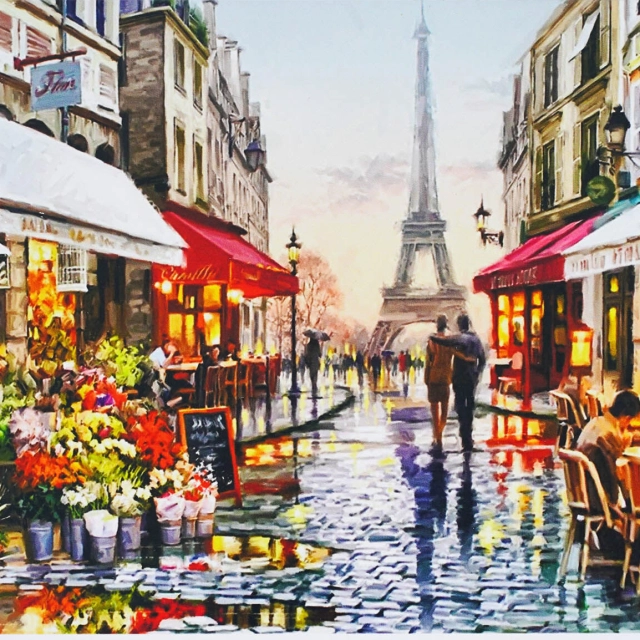 Raqamlar bo'yicha rasm chizish "Romantik Parij" YCGJ36914