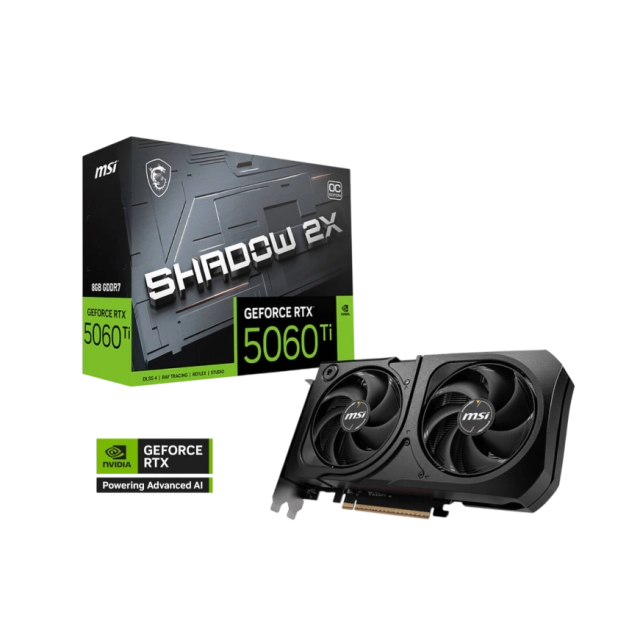 Видеокарта MSI RTX 5060 Ti Shadow 2X OC 8GB GDDR7 128-bit PCIe 5.0 STORMFORCE Cooling