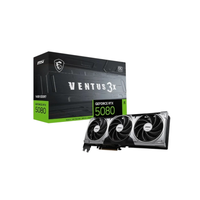 Видеокарта MSI RTX 5080 VENTUS 3X OC 16GB GDDR7 256-bit 10752 CUDA PCIe 5.0 TORX Fan 5.0 SFF-Ready