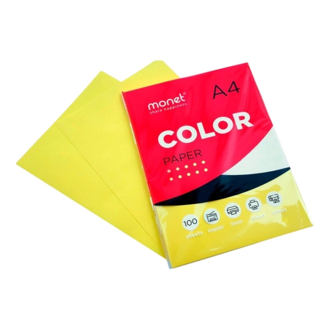 Цветная бумага жёлтый Monet Color paper A4 2CP002 (100 шт)