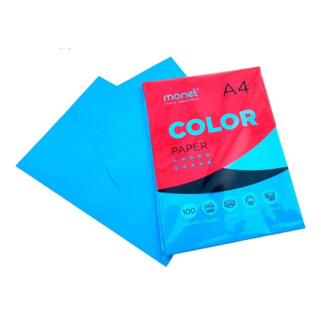 Цветная бумага синяя A4 2CP007 (100 шт)