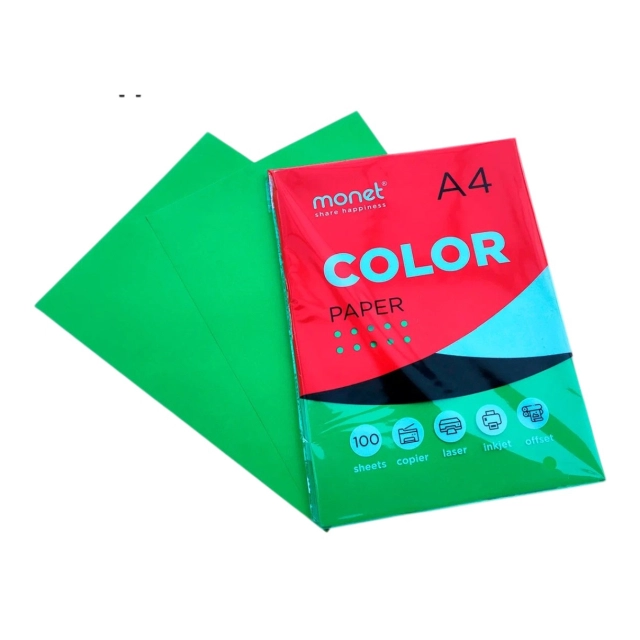 Цветная бумага зелёный A4 2CP008 (100 шт)