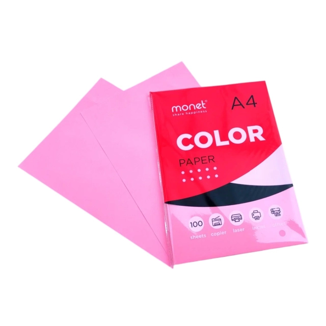 Цветная бумага розовый A4 2CP012 (100 шт)