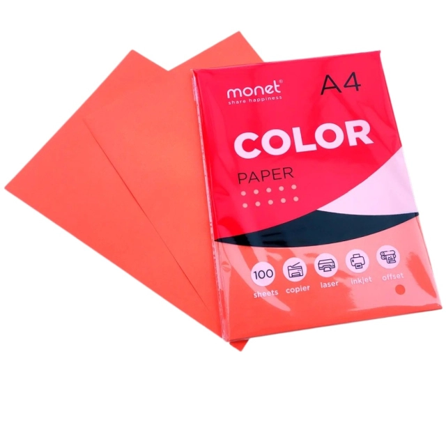 Цветная бумага красный A4 2CP014 (100 шт)