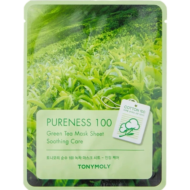 Yuz uchun matoli niqob  PURENESS 100 GREENTEA MASK SHEET 21ml