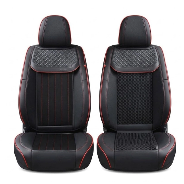 Кожаный чехол для автомобильного сидения, чёрный D-8861