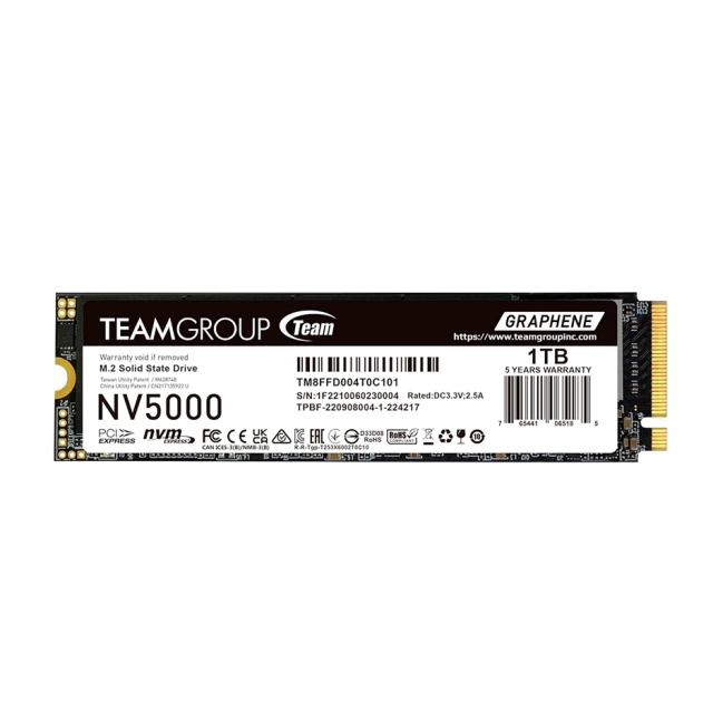 Team Group NV5000 1TB SLC Cache NVMe PCIe Gen4x4 M.2 2280