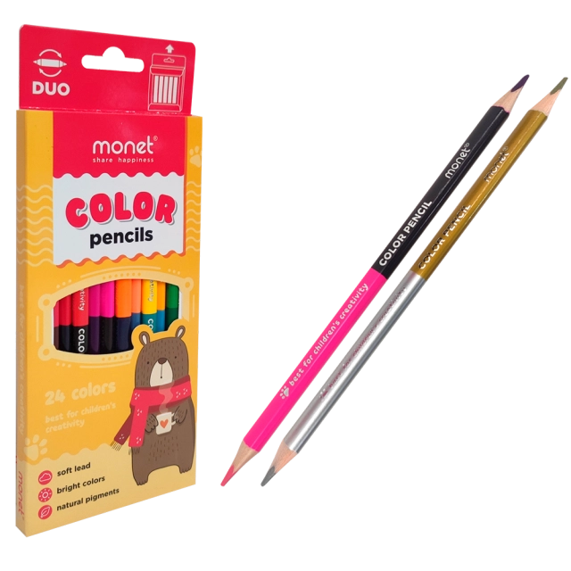 Rangli qalamlar  Monet "Funny Bear" 12 ta rang 2PN002