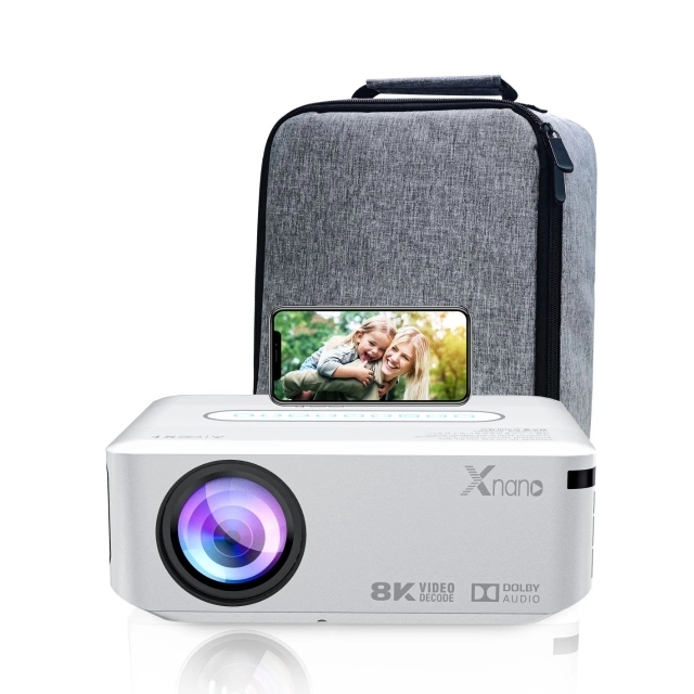 Proyektor Xnano X1 8K Wi-Fi, Full HD, White