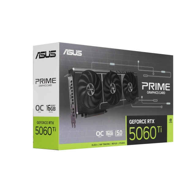 Videokarta ASUS Prime GeForce RTX 5060 Ti (16GB GDDR7 / 3 ta ventilyator) Black (PRIME-RTX5060TI-16G)