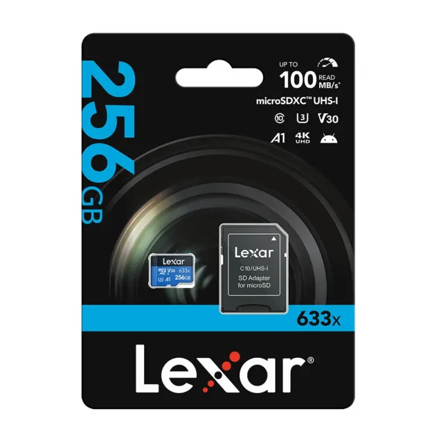 Lexar 256GB MicroSDXC 633x Class 10 xotira kartasi