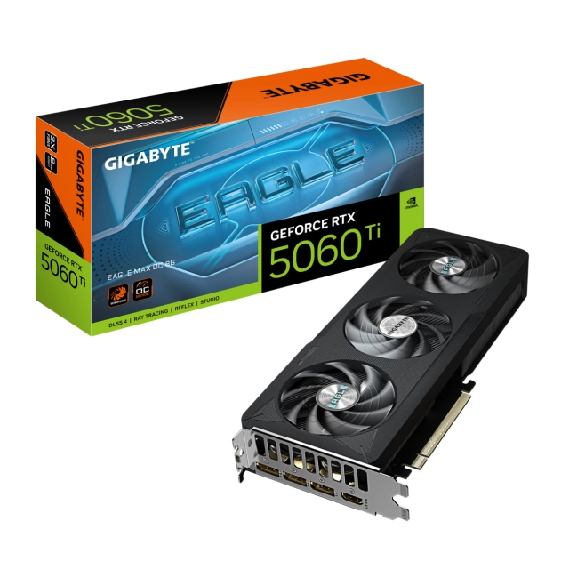 Gigabyte GeForce RTX&trade; 5060 Ti EAGLE MAX OC 8G Triple Fan 3X videokartasi